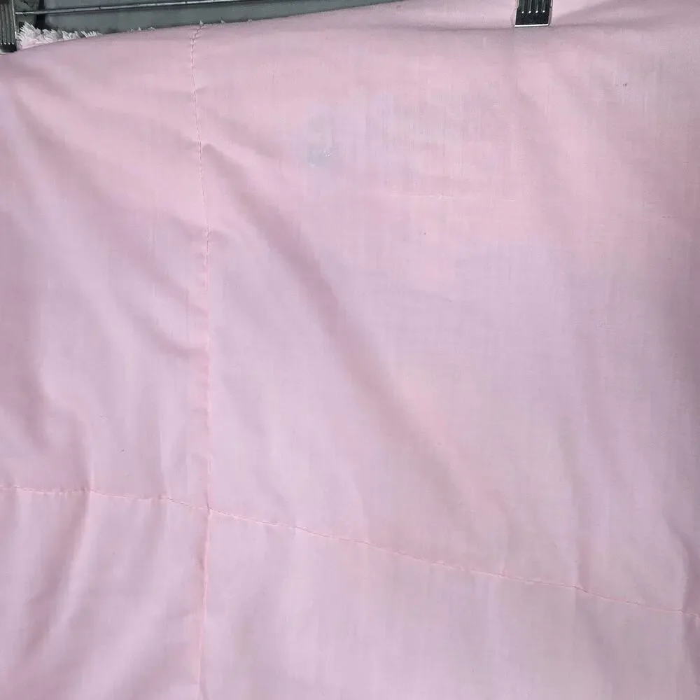 Vintage Quilted Bunny Rabbit Nursery Blanket Puffy 3D Applique Pastel Blue Pink